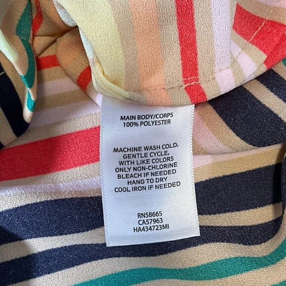 Halogen Atlantic-Pacific Multicolor Stripe Blouse Size Small Excellent Condition - Picture 9 of 9